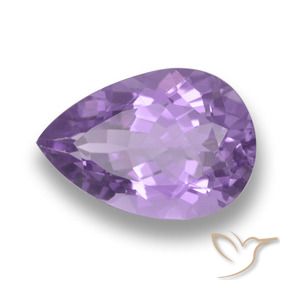 Ametista Violeta médio Natural 5.41ct, Formato de pêra, VVS
