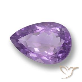 Ametista Violeta médio Natural 6.11ct, Formato de pêra, VVS
