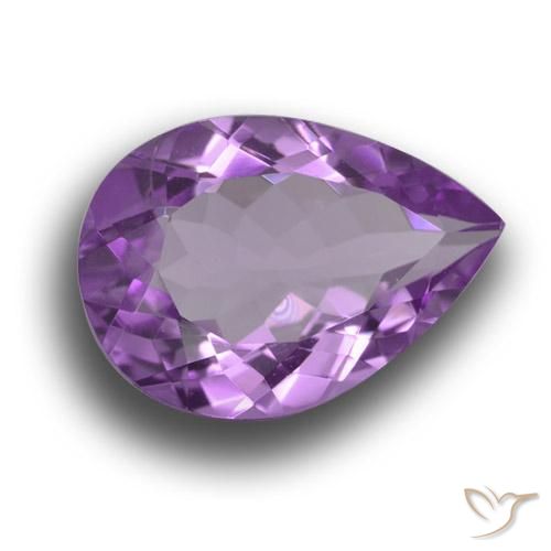 Ametista Violeta rosado Natural 4.67ct, Formato de pêra, VVS