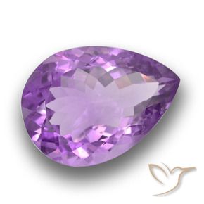 Ametista Violeta Púrpura Médio Natural 8,86ct, Formato de pêra, VVS-VS