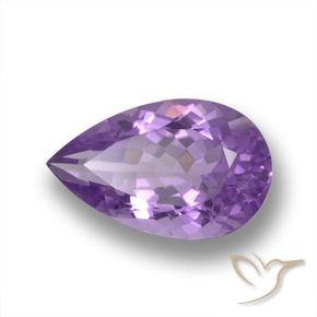 Ametista Violeta Púrpura Médio Natural 4.35ct, Formato de pêra, VVS-VS