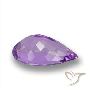 Ametista Violeta Púrpura Médio Natural 4.35ct, Formato de pêra, VVS-VS