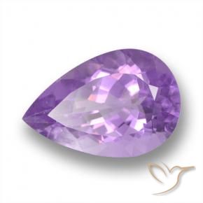 Ametista Violeta Púrpura Natural 5.37ct, Formato de pêra, VS