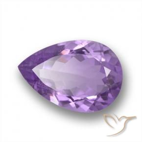Ametista Violeta Púrpura Natural 4.90ct, Formato de pêra, VS
