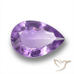 Ametista Violeta Púrpura Natural 4.20ct, Formato de pêra, VS