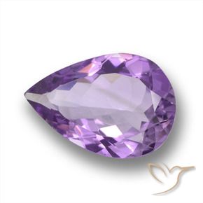 Ametista Violeta Púrpura Profundo Natural 4.06ct, Formato de pêra, VS