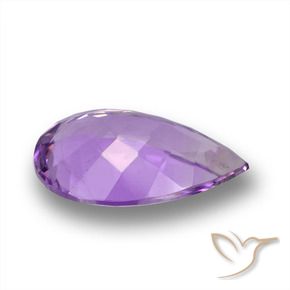 Ametista Violeta Púrpura Profundo Natural 4.06ct, Formato de pêra, VS