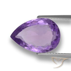Ametista Violeta médio Natural 4.81ct, Formato de pêra, VVS-VS