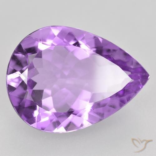Ametista Violeta rosado Natural 7.71ct, Formato de pêra, VVS-VS