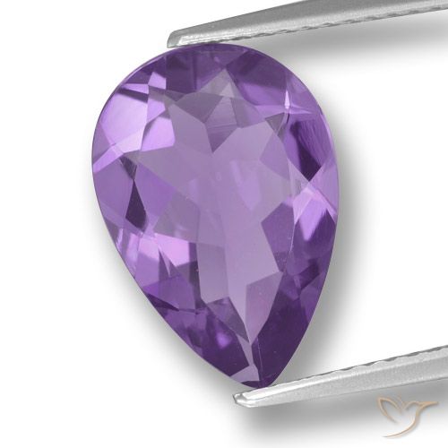3.30ct Natural Violeta médio Ametista, Formato de pêra, VVS