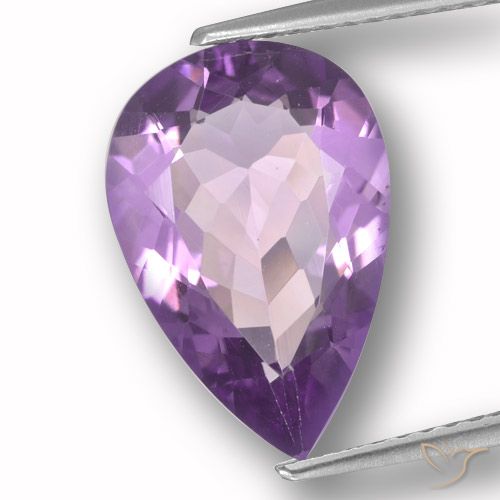 3.94ct Natural Violeta Claro-Médio Ametista, Formato de pêra, VVS