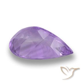 Ametista Violeta médio Natural 3.44ct, Formato de pêra, VVS