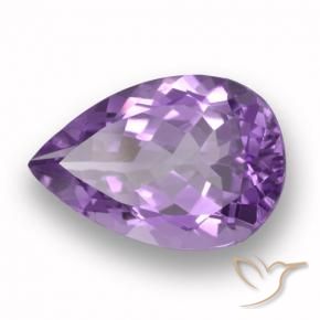 Ametista Violeta médio Natural 5.26ct, Formato de pêra, VVS