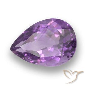Ametista Violeta Púrpura Profundo Natural 3.88ct, Formato de pêra, VVS-VS