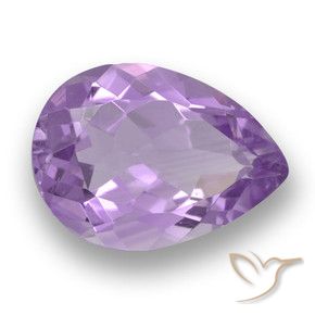 Ametista Violeta médio Natural 3.29ct, Formato de pêra, VVS