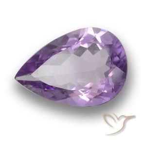 Ametista Violeta médio Natural 2.98ct, Formato de pêra, VS