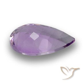 Ametista Violeta médio Natural 2.98ct, Formato de pêra, VS