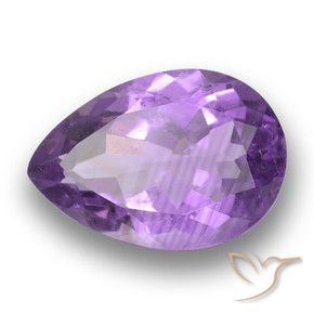 Ametista Violeta-rosa médio Natural 3.92ct, Formato de pêra, VS