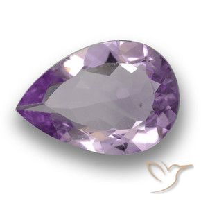 Ametista Violeta médio Natural 2.74ct, Formato de pêra, VS