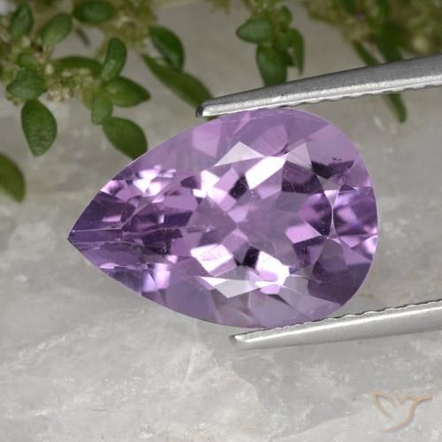 3.43ct Natural Violeta médio Ametista, Formato de pêra, VS