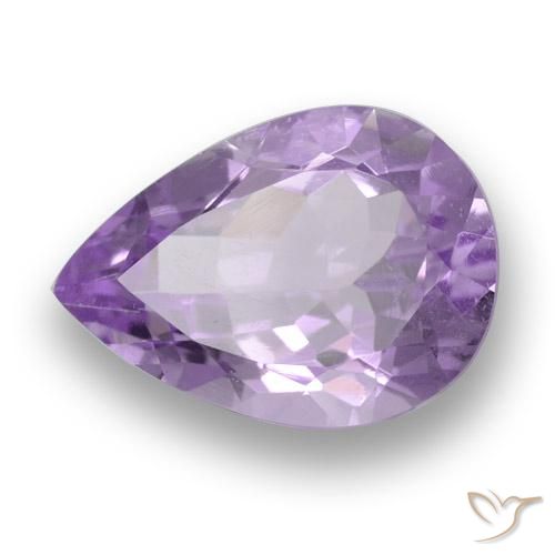 Ametista Rosa Violeta Médio Natural 3.38ct, Formato de pêra, VS