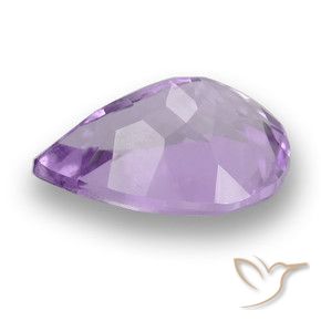 Ametista Rosa Violeta Médio Natural 3.52ct, Formato de pêra, VVS