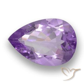 Ametista Violeta médio Natural 3.14ct, Formato de pêra, VS