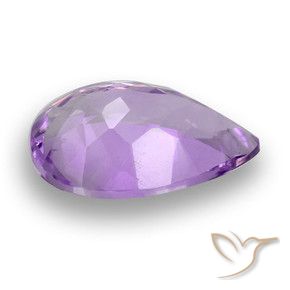 Ametista Violeta médio Natural 3.14ct, Formato de pêra, VS