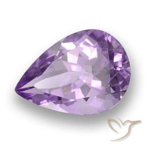 Ametista Violeta médio Natural 3.59ct, Formato de pêra, VS