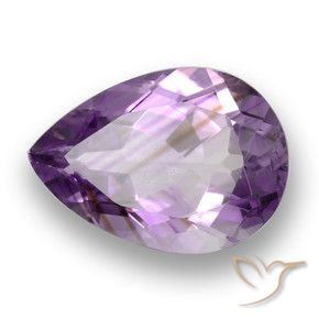 Ametista Violeta Púrpura Natural 3.91ct, Formato de pêra, VS