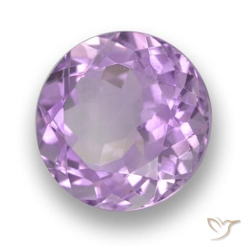Ametista Violeta rosa médio Natural 3.87ct, Redondo, VVS