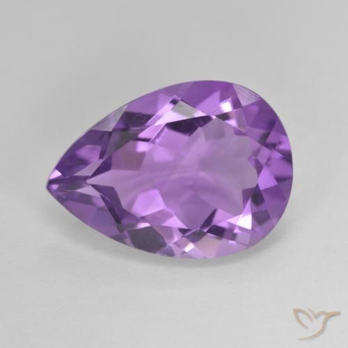 4.58ct Natural Violeta Púrpura Médio Ametista, Formato de pêra, VVS