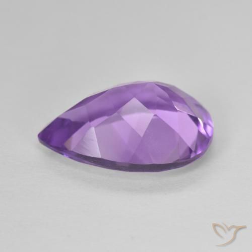 Ametista Violeta Púrpura Médio Natural 4.58ct, Formato de pêra, VVS
