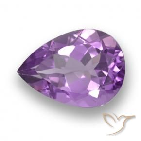 Ametista Violeta médio-escuro Natural 4.64ct, Formato de pêra, VVS