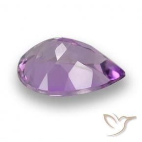 Ametista Violeta médio-escuro Natural 4.64ct, Formato de pêra, VVS