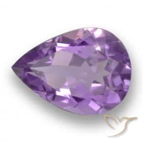 Ametista Violeta rosado Natural 4.40ct, Formato de pêra, VS