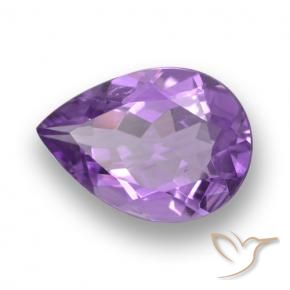 Ametista Violeta Intenso Natural 4.11ct, Formato de pêra, VVS-VS