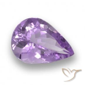 Ametista Violeta rosado Natural 4.24ct, Formato de pêra, VVS