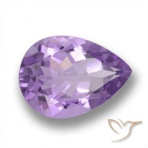 Ametista violeta arroxeado natural 4,43ct, formato de pêra, VVS