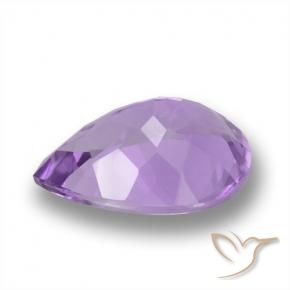 Ametista violeta arroxeado natural 4,43ct, formato de pêra, VVS