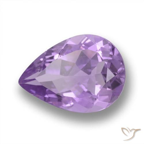 Ametista Violeta médio Natural 4.18ct, Formato de pêra, VVS
