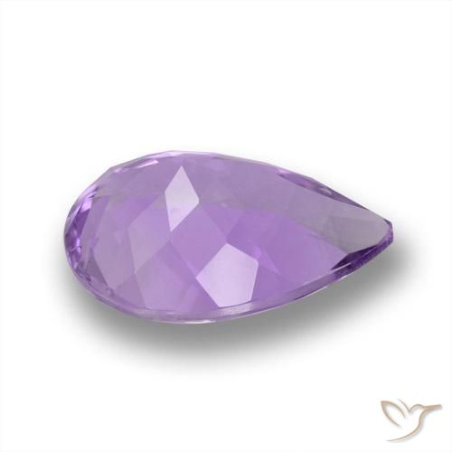 Ametista Violeta médio Natural 4.18ct, Formato de pêra, VVS