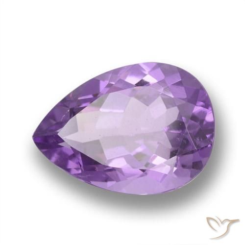 Ametista Violeta médio Natural 4.87ct, Formato de pêra, VVS