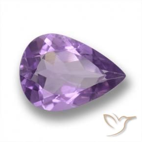 Ametista Violeta Profundo Natural 3.98ct, Formato de pêra, VVS-VS