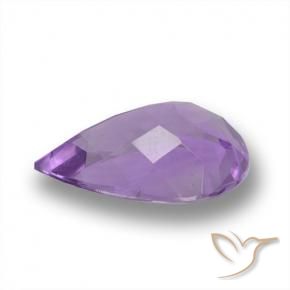 Ametista Violeta Profundo Natural 3.98ct, Formato de pêra, VVS-VS