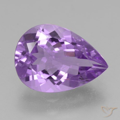 4.40ct Natural Violeta Púrpura Ametista, Formato de pêra, VVS