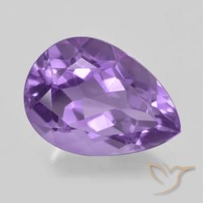 Ametista Violeta Púrpura Médio Natural 5.28ct, Formato de pêra, VVS