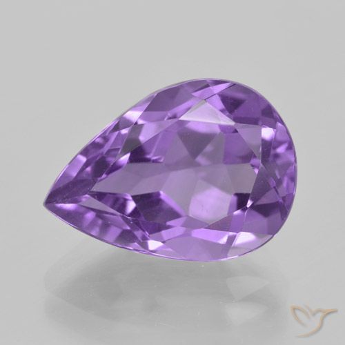 5.03ct Natural Violeta Púrpura Ametista, Formato de pêra, VVS