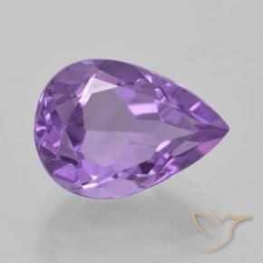 Ametista Violeta Púrpura Natural 5.03ct, Formato de pêra, VVS