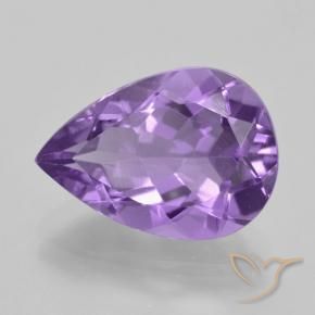 Ametista Violeta médio Natural 4.44ct, Formato de pêra, VVS